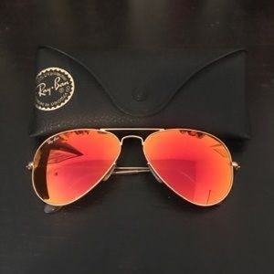 Ray Ban Aviator Sunglasses Red